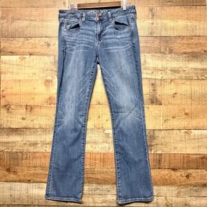 American Eagle Slim Bootcut Jeans Medium Wash Denim Womens 8 Short